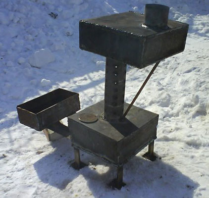 печь для гаража на отработке